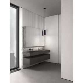 Nova Luce Mao - lampe suspendue - Ø 5,5 x 200 cm - IP44 - noir sablé