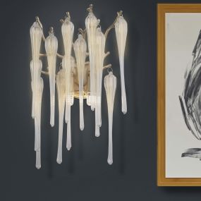 Searchlight Heritage - applique murale - 25 x 42 cm - or et transparent