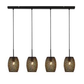 Searchlight Laser - lampe suspendue - 90 x 120 cm - noir et or