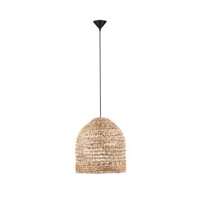 Nova Luce Bola - lampe suspendue - Ø 42,5 x 200 cm - naturel et noir