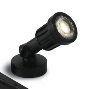 ONE Light LED Garden Spots - spot de sol sur piquet - Ø 5,5 x 15 cm - 5W LED inclus - IP65 - noir - couleur de lumière blanche
