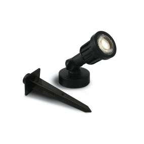 ONE Light LED Garden Spots - spot de sol sur piquet - Ø 5,5 x 15 cm - 5W LED inclus - IP65 - noir - couleur de lumière blanche