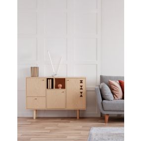 Nova Luce Intec - lampe de table - Ø 15 x 50 cm - 8W dimmable LED inclus - blanc sablé