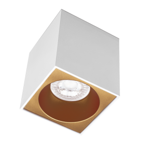 Century Italia Essenza Cube - spot de construction 1L - 9,6 x 9,6 x 10,2 cm - or et blanc