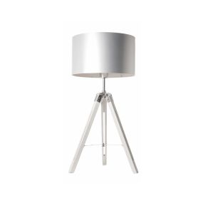 Artdelight Jewel - lampe à poser - Ø 35 x 67 cm - blanc et chrome