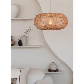 Good & Mojo - suspension - Ø 50 x 200 cm - rotin naturel