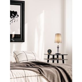 Nova Luce Damo - lampe de table - Ø 22 x 62 cm - noir mat, gris et brun