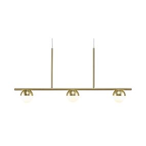 Nordlux Contina - lampe suspendue - 90 x 10 x 241,3 cm - laiton et blanc opale