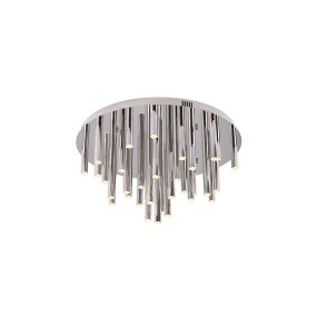 Maxlight Organic - plafonnier - Ø 60 x 34 cm - 33 x 1W LED dimmable inclus - chrome