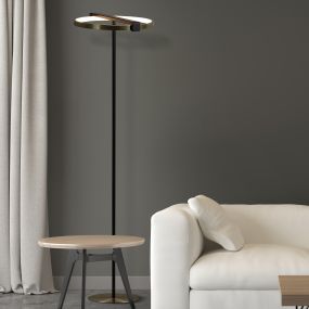 Searchlight Aerial - lampadaire - 38 x 129 cm - 3 niveaux de gradation - 23W LED inclus - noir et or