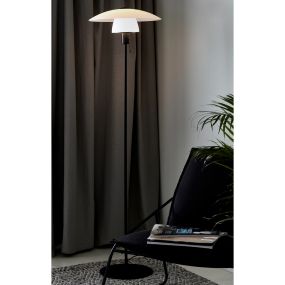 Nordlux Verona - lampadaire - 150 cm - blanc opale et noir