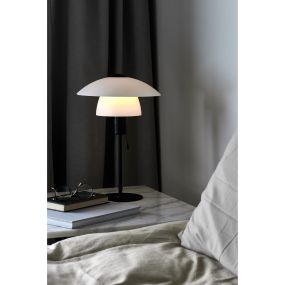 Nordlux Verona - lampe à poser - Ø 27,5 x 40 cm - blanc opale et noir