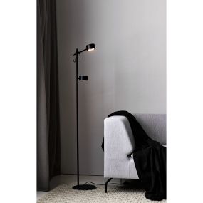 Nordlux Clyde - lampadaire - 138 cm - 3 niveaux de gradation - 2 x 5,5W LED inclus - noir