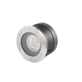 Faro Suria-24 - spot rond pour l'extérieur - Ø 220 mm, Ø 209 mm à encastrer - 24W LED inclus - IP67 - acier inoxydable satiné - 24 degrés