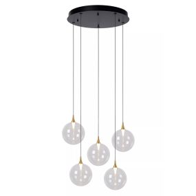 Lucide Gisela - lampe suspendue - Ø 48 x 150 cm - 5 x 3,8W LED dimmable inclus - transparent