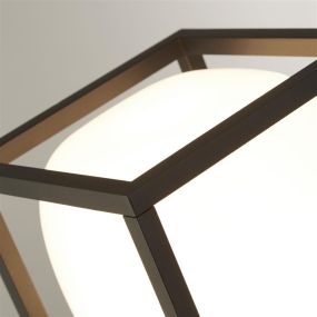 Projecteur Athens - applique d'extérieur - 15 x 15 cm - LED 9 W incluse - IP54 - noir et opale