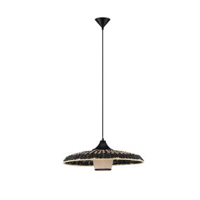 Nova Luce Capa - lampe suspendue - Ø 61 x 200 cm - naturel et noir