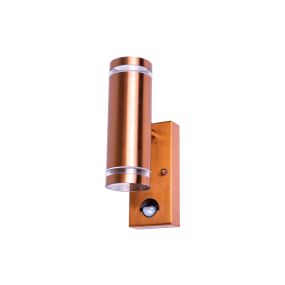 Integral LED Malaga - applique murale extérieure avec détecteur de mouvement - avec fonction de neutralisation du détecteur - 6,8 x 11,6 x 21,6 cm - IP54 - cuivre