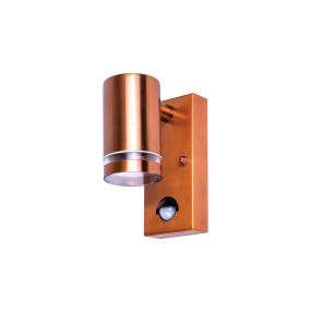 Integral LED Malaga - applique murale extérieure avec détecteur de mouvement - avec fonction de neutralisation du détecteur - 6,8 x 11,6 x 14,9 cm - IP54 - cuivre