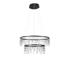 Nova Luce Stellar - lampe suspendue - Ø 65 x 150 cm - 41W dimmable LED inclus - noir chromé