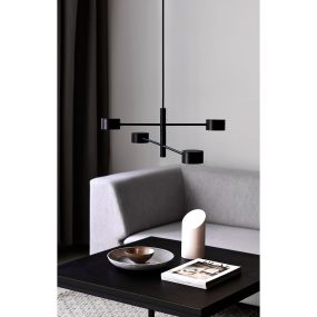 Nordlux Clyde - lampe suspendue - 89,6 x 8,5 x 222,3 cm - gradateur à 3 niveaux - 4 x 5W LED inclus - noir