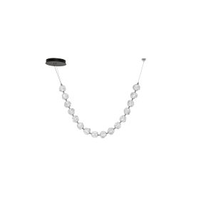Nova Luce Ifos - lampe suspendue - 10 x 210 cm - 71W dimmable LED inclus - noir sablé et métal chromé