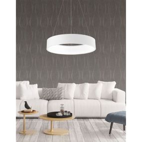 Nova Luce Rando - lampe suspendue - Ø 60 x 120 cm - 42W LED inclus - couleur de lumière blanc chaud - blanc mat