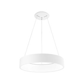 Nova Luce Rando - lampe suspendue - Ø 60 x 120 cm - 42W LED inclus - couleur de lumière blanche - blanc mat