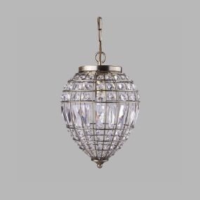 Searchlight Pineapple - lampe suspendue - Ø 23 x 93 cm - laiton antique
