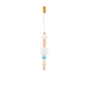 Nova Luce Obrie - lampe suspendue - Ø 20 x 215 cm - 23W LED inclus - laiton doré, orange, bleu et violet