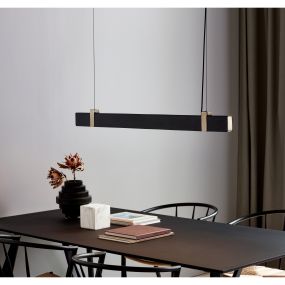 Nordlux Lilt - lampe suspendue - 115 x 4,3 x 210,2 cm - fonction Moodmaker à 3 niveaux - 27W LED inclus - noir