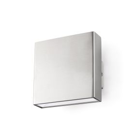 Faro Kaula - applique murale - 10 x 5,2 x 10 cm - 9W LED inclus - IP44 - acier inoxydable satiné
