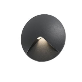Faro Uve - applique encastrée - Ø 9 x 5 cm - 2W LED inclus - IP44 - gris foncé