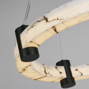Searchlight Moonbeam - lampe suspendue - Ø 60,5 x 153 cm - 29W LED dimmable inclus - noir