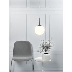 Nordlux Cafe - lampe suspendue - Ø 25 x 218 cm - blanc opale