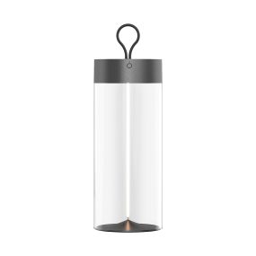 Zuma Line Esterno - lampe de table rechargeable - Ø13,15 x 32,1 cm - 1,2W LED inclus - 3 stepdim - gris foncé