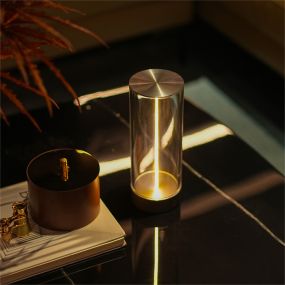 Zuma Line Esterno - lampe de table rechargeable - Ø9,15 x 24,15 cm - 1,2W LED inclus - 3 stepdim - IP54 - gris foncé