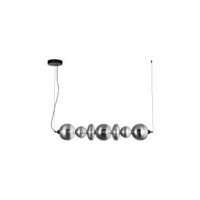Nova Luce Bally - lampe suspendue - 117 x 125 x 19,5 cm - 40W dimmable LED inclus - noir mat et gris fumé