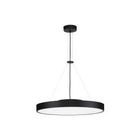 Nova Luce Perfect Profile - lampe suspendue sur télécommande (excl.) - Ø 40 x 120 cm - 24W LED dimmable inclus - 2700K-6000K - noir