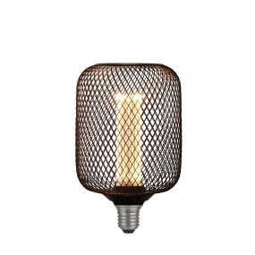 Searchlight Globe à effet grillagé - Ø 12 x 18,5 cm - E27 - 4,5W dimmable - 2700K - noir