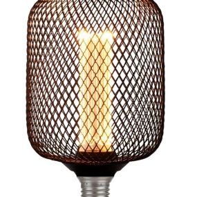 Searchlight Globe à effet grillagé - Ø 12 x 18,5 cm - E27 - 4,5W dimmable - 2700K - noir