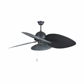 Faro Cuba - ventilateur de plafond avec interrupteur à tirette - Ø 132 cm - brun foncé