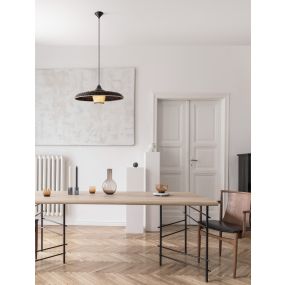 Nova Luce Capa - lampe suspendue - Ø 61 x 200 cm - naturel, noir et marron