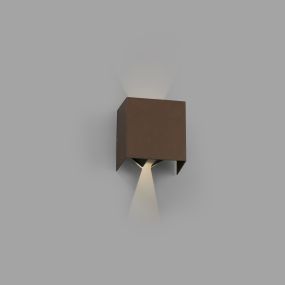 Faro Olan - applique murale - 14,5 x 14 x 10,5 cm - 6W LED inclus - IP65 - brun rouille