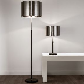 Searchlight Floor - lampadaire - Ø 40 x 115 cm - chrome noir brossé