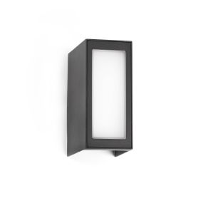 Faro Log - applique murale - 9 x 13 x 17 cm - 9W LED inclus - IP54 - gris foncé