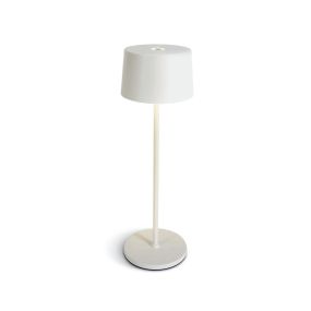 ONE Light Portable Trendy Light - lampe de table d'extérieur - rechargeable via câble USB - Ø 11 x 35 cm - 3,3W dimmable LED inclus - IP65 - blanc