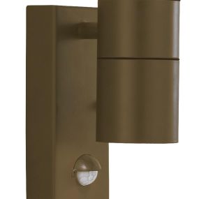 Searchlight Metro - lampe murale extérieure avec capteur PIR - 7 x 21 cm - IP44 - brun rustique