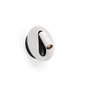 Faro Timit - lampe de chevet - 5,3 x 11,2 x 3 cm - 4,5W LED inclus - blanc mat et noir texturé
