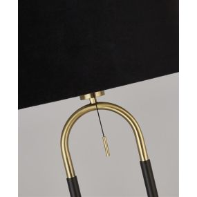 Searchlight Jazz - lampadaire - Ø 45 x 161 cm - noir mat et laiton satiné